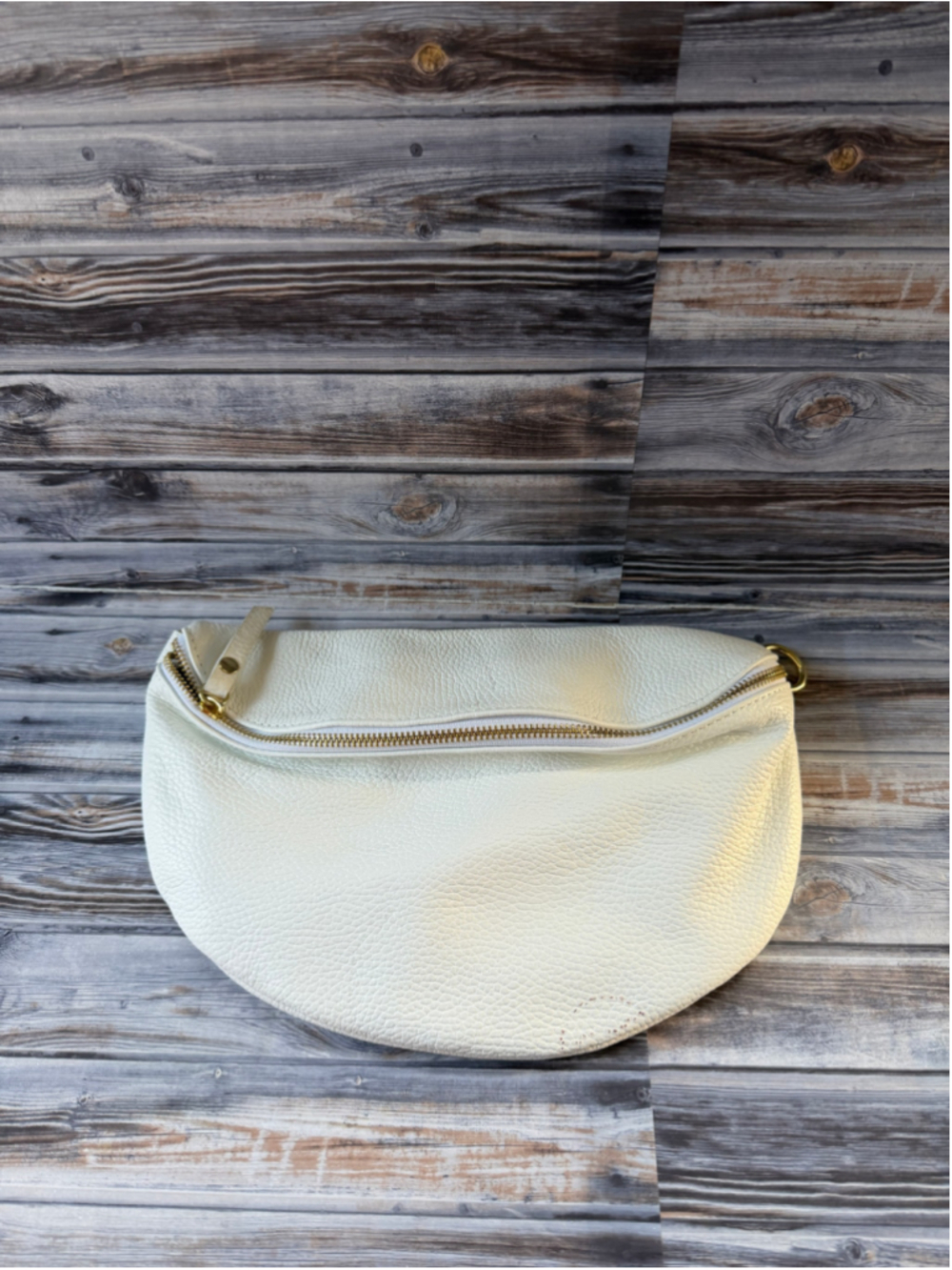 Tourance White pebble leather Fanny bag